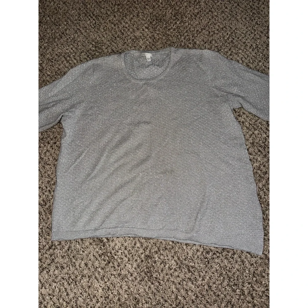 Cato Women's Quarter Sleeve Silver Sweater Size‎ 22/24W
